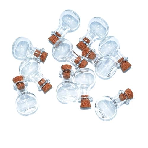 SHAOTONG 2ml Small Mini Glass Bottles Jars with Cork Stoppers.Wishing bottle drifting bottle wedding party DIY Etc. (D-20Pcs) - Image 1