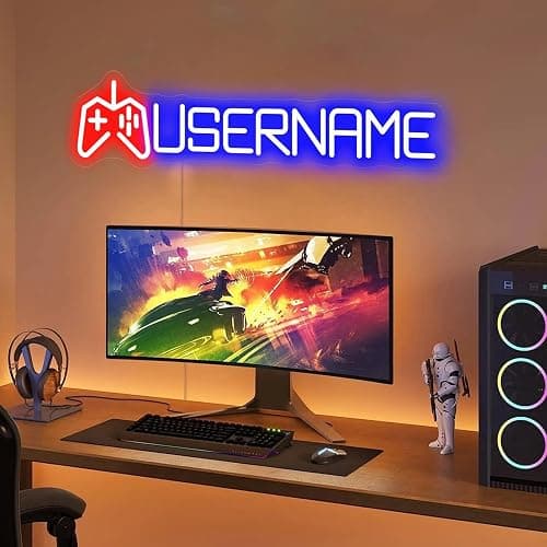 Custom Gamer Neon Sign for Game Room Wall Decor Personalized Game Led Neon Sign Customizable Gamer Tag Sign Gaming Wall Art Gaming Led Light Gift For Boyfriend Father's Day Gift for Dad Boyfriend Gamer thumbnail 4