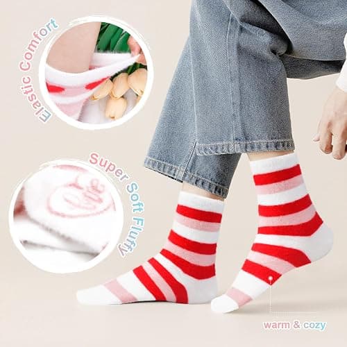 FilmHOO Valentines Day Gifts for Her Wife Fuzzy Socks for Women Cozy Fluffy Warm Socks Birthday Galentines Day Gifts thumbnail 7