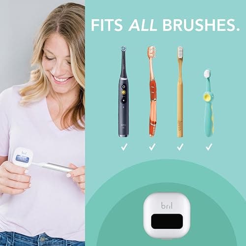 Bril UV-C Toothbrush Sanitizer, Portable Cleaner, Travel Cover, Magnetic Holder, and Rechargeable Case for Any Size Toothbrush, White thumbnail 5