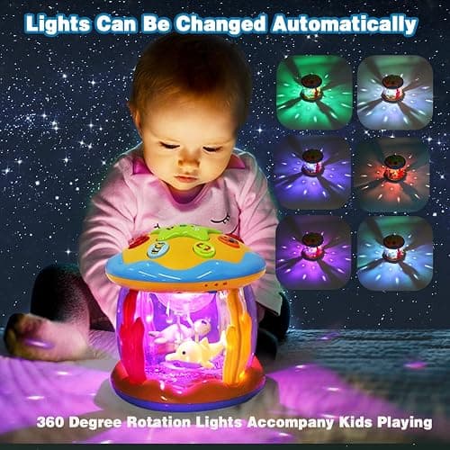Aboosam Baby Toys 6 to 12 Months - Musical Learning Infant Toys 12-18 Months - Babies Ocean Rotating Light Up Toy for Toddlers 1 2 3+ Years Old Boys Girls Baby Gifts thumbnail 5
