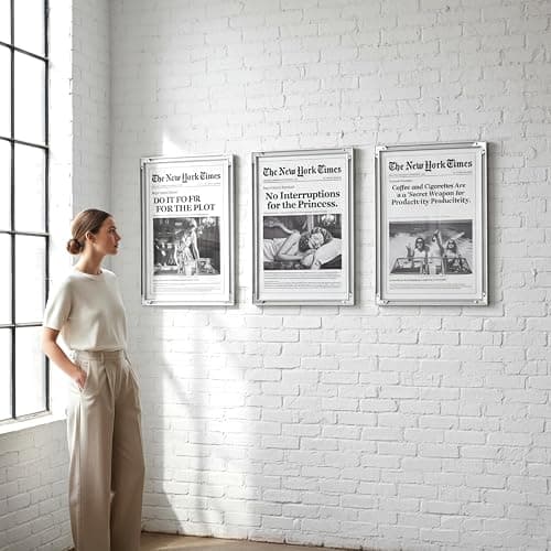 Vintage Attitude Newspaper Print - Black and White Framed Wall Art Poster - Modern Aluminum Frame - Aesthetic & Funny Decor for Room, Office, Dorm (16.7" L x 11.9" W) thumbnail 6