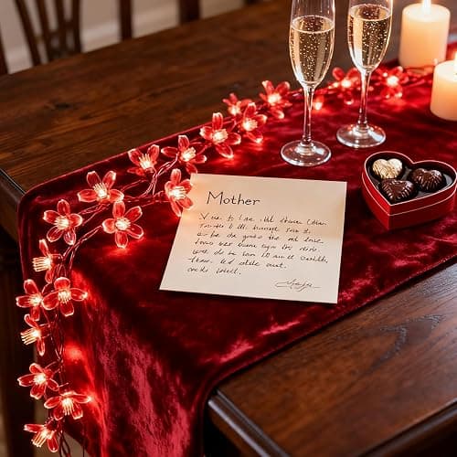 JACUXLSS Cherry Blossom Flower String Lights, 100 led 33 feet 8 Mode Plug in Fairy Lights for Valentine's Day, Wedding, Birthday Party, Christmas Easter Tree Hanging Decorations (Red) thumbnail 9