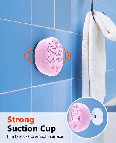 LENRUE Shower Speaker, Bluetooth Waterproof Speaker Wireless, Portable Speakers with Clear Loud Sound, Suction Cup, Lanyard, Ideas Gifts thumbnail 4