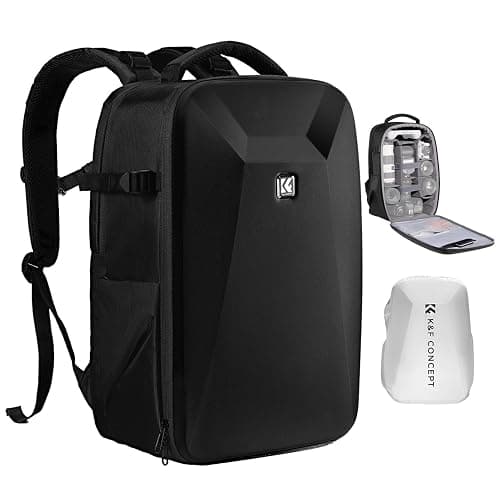 K&F CONCEPT Camera Backpack,Hardshell Photography DSLR Camera Bag with 15-15.6 Inch Laptop Compartment Waterproof Hard Shell Camera Case Compatible with Canon/Nikon/Sony/DJI Mavic Drone - Image 1