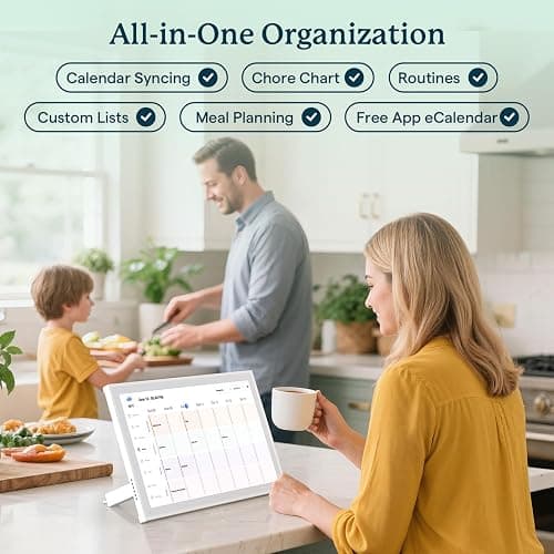 Digital Calendar, 10.1inch Smart WiFi Electronic Calendar&Chore Chart, IPS Touch Screen HD Display for Family Schedules, Share Moments Instantly from Anywhere thumbnail 4