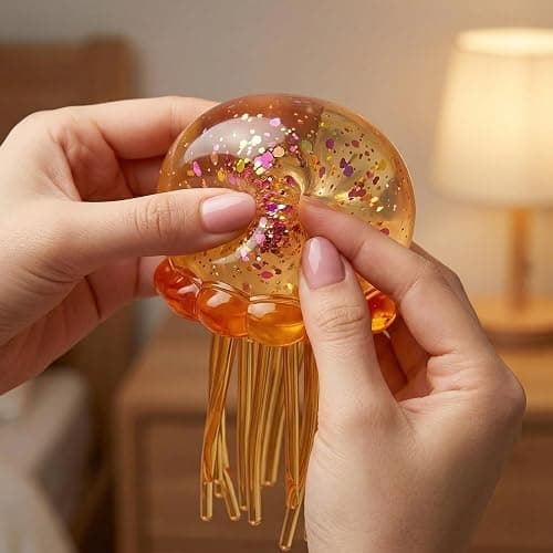 Doh Jellyfish Design Squeeze Stress Ball, Ultra Soft Slow Rise Sensory Fidget Toy, Summer Sensory Stress Relief, Gift for Office Desk Party Favors Birthday Gift (1#Blue) thumbnail 7