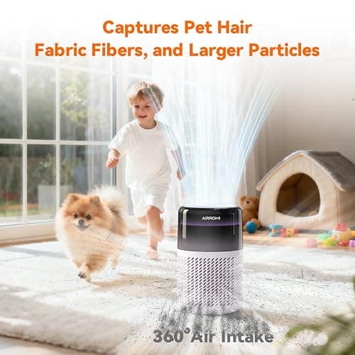AIRROMI HEPA Air Purifier for Bedroom&Home,Pet Air Purifier for Home Pets,Removes Pet Odor,Cat Litter Smell,Dust,Smoke&Allergies,Quiet Room Air Purifier with Scents,360°Air Cleaner,A2005 Purple thumbnail 3