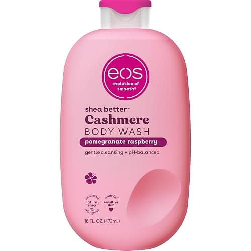 eos Cashmere Body Wash – Pomegranate Raspberry, Moisturizing Body Wash, Creamy Gel Formula, with Shea Butter, Glycerin, Vitamin E, pH Balanced, Sensitive Skin, Vegan, 16 fl oz - Image 1