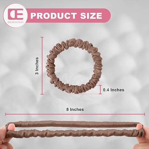 6Pcs Silk Hair Ties Small 22 Momme 100% Pure Mulberry Silk Scrunchies for Women Girls Thin Skinny Hair Sleep Scrunchies No Damage(Color 03) thumbnail 3