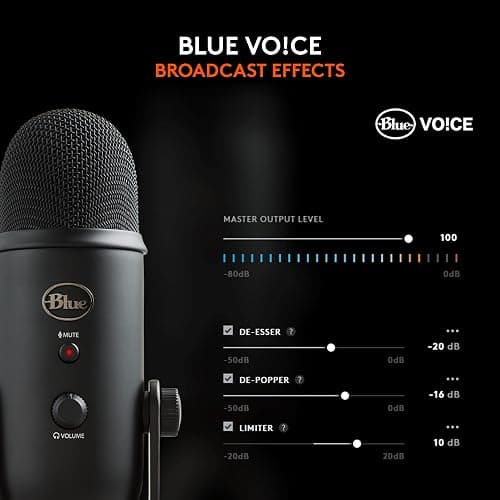 Logitech for Creators Blue Yeti USB Microphone for Gaming, Streaming, Podcast, YouTube, Discord, PC, Studio Sound, Plug & Play-Blackout thumbnail 3