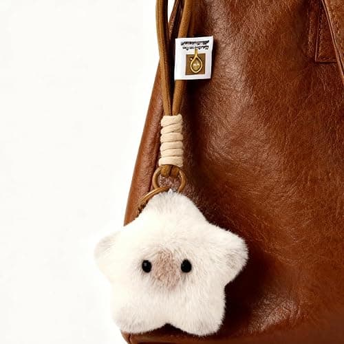 Hoheng Cute Plush Keychain Plush Purse Charms for Handbags Cute Fuzzy Keychain Soft Cloud Bag Charm White Jewelry Gifts thumbnail 4