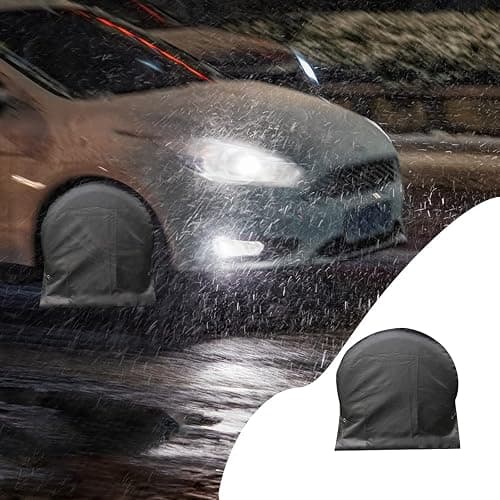 Tire Covers, 4pcs Black Outdoor Waterproof Tire Covers, Waterproof Anti-UV Snow Sun Rain Tire Protector Covers for RV, Truck,Trailer, Camper (30-32 Inch) thumbnail 3