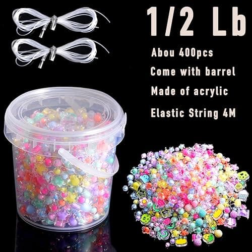 0.5 Lb DIY Kawaii Acrylic Beads Set, Bulk Pack, Cute Plastic Charm Beads for Bracelet Phone Keychain Making 111 (0.5Lb) thumbnail 2