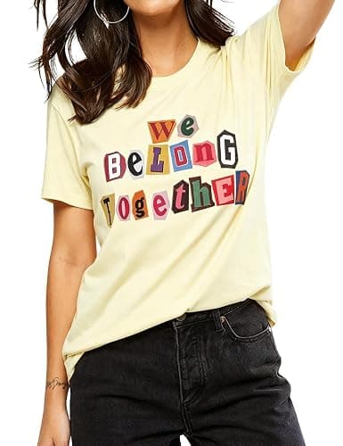 Women Retro Disco Cherry Graphic T-Shirt Kiss All The Time Disco Occasionally Shirt We Belong Together Tops thumbnail 4