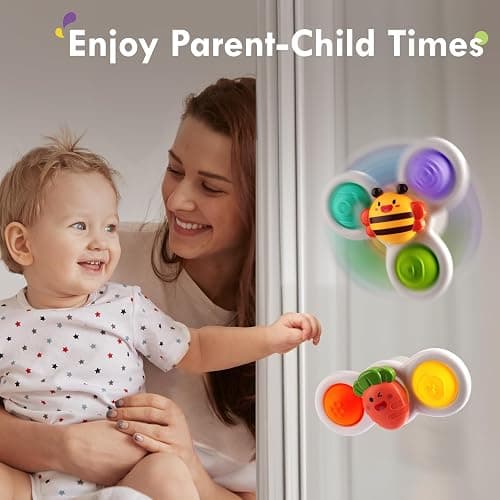ALASOU 3PCS Pop Suction Cup Spinner Toys for 1 Year Old Boy Girl|Novelty Spinning Tops Toddler Toys Age 1-2|Sensory Baby Bath Toy for Toddlers 1-3|12 18 Months Boy Birthday Gift for Infant thumbnail 6