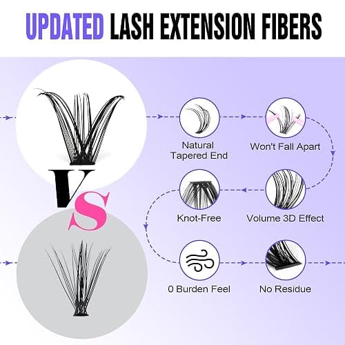 Lash Extension 280pcs Individual Lashes DIY Eyelash Extension Lash Clusters 40D 9-16mm Mix D Curl Eyelash Clusters Extensions Self Application at Home (40D-D-9-16MIX) thumbnail 4