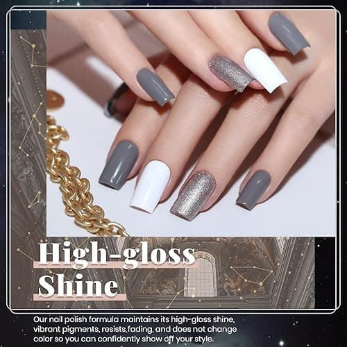 Beetles Nude Gray Gel Nail Polish Set, 6 Colors Nude Neutral Gel Polish Pink White Beige Grey Gel Polish Brown Taupe Gel Nail Polish Elegant Nail Art Manicure Kit Gifts for Women thumbnail 4