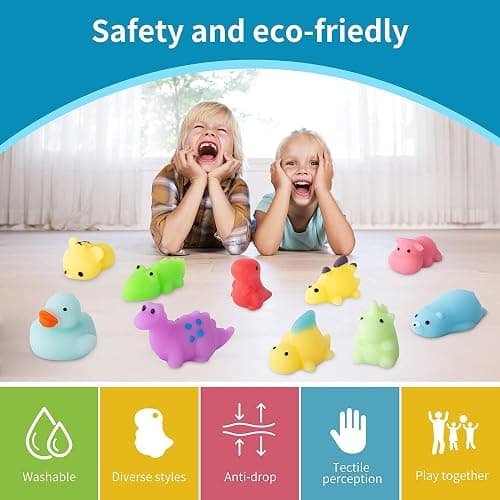 JUAUO 21 Pieces Mini Animal Squishy Pack - Soft Fidget Toys Stress Mochi Squeeze Toys, Kids Childrens Fidget Stress Relief Sensory Toy Party Bags Filler thumbnail 5