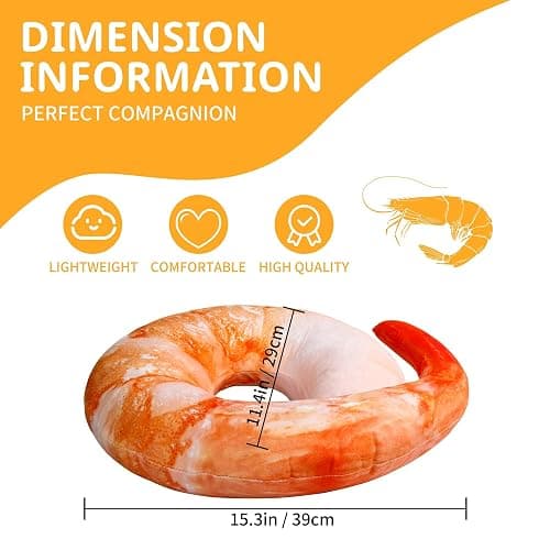 Goetland Large Shrimp Neck Pillow U Shaped Realistic Simulation Travel Throw Cushion Plush Toy thumbnail 3