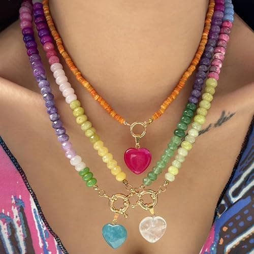 Trendy Stainless Steel Gold Plated Charm Necklace with Heart Pearl Pepper Conch Ceramic Pendant Necklace for Women Collares Chokers Jewelry thumbnail 3