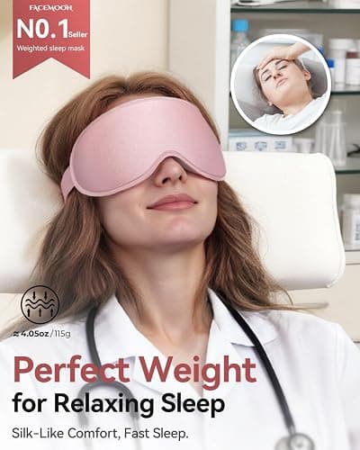 Weighted Blackout Sleep Mask for Women, 3D Contoured Zero Eye Pressure, Lash-Friendly Deep Eye Cups, Adjustable Slide Buckle Strap, Night Shift Nurse Essentials for Day Sleep & College Dorm Naps(Pink) thumbnail 2