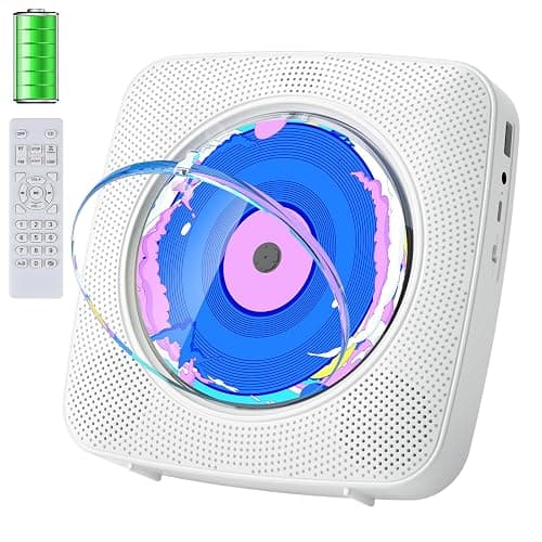 CD Player Portable Bluetooth Rechargeable: CD Players for Home with 1800mAh Kegaudio Desktop Wall CD Player with Speakers FM Radio USB Remote Control - Image 1