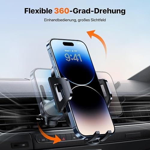 Miracase Handyhalterung Auto【2025 Neuester Doppelhaken】 Universal Handyhalter Auto Lüftung,360 Grad Drehung KFZ Handyhalterung für iPhone 17/16/15/14/13 Pro Max Plus/Samsung und 4-7 Zoll Smartphone thumbnail 6