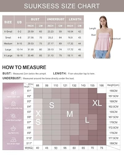 SUUKSESS Women Peplum Tube Tops with Built in Bra Summer Cute Sleeveless Strapless Babydoll Tank Top thumbnail 6