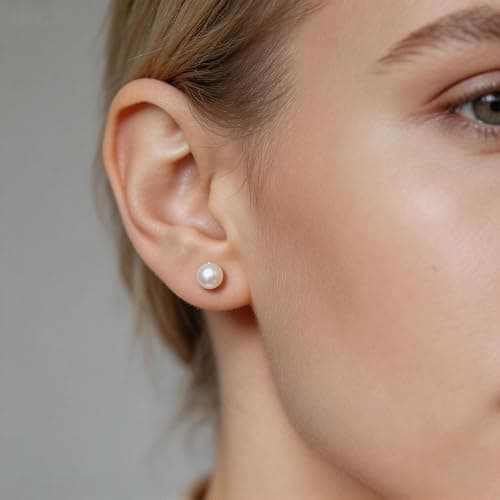 ToHeart 5 Pairs 14K Gold Silver Plated Pearl Stud Earrings for Women 3-7MM | Hypoallergenic Pearl Earrings Set Lightweight Cartilage Piercing Earrings Jewelry Gifts for Women thumbnail 4