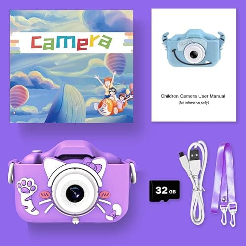 Goopow Kids Camera Toys for 3-8 Year Old Girls Boys,Children Digital Video Camcorder Camera with Cartoon Soft Cover, Best Chritmas Birthday Festival Gift for Kids - 32G SD Card Included thumbnail 8