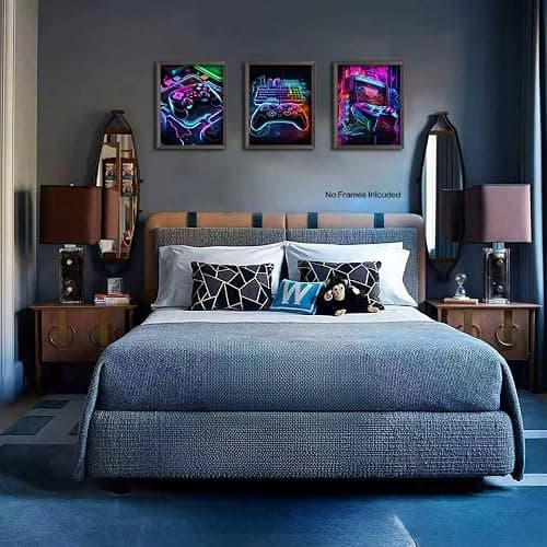 Ucninvd Game Posters Wall Art Set of 9, Neon Gaming Wall Decor Game Room Decor Paintings, Video Gamer Accessories Canvas Picture Prints for Boys Gamer Teen Room Bedroom Decor 8x10In Unframed thumbnail 4