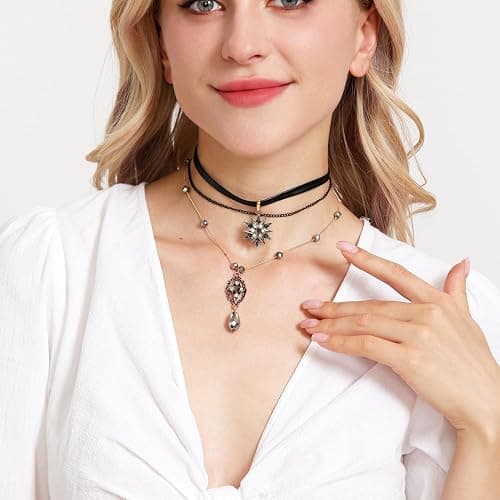 AILUOR Multilayer Necklace, Vintage Star Choker Chain Leather Pendant Layer for Women Jewelry thumbnail 3