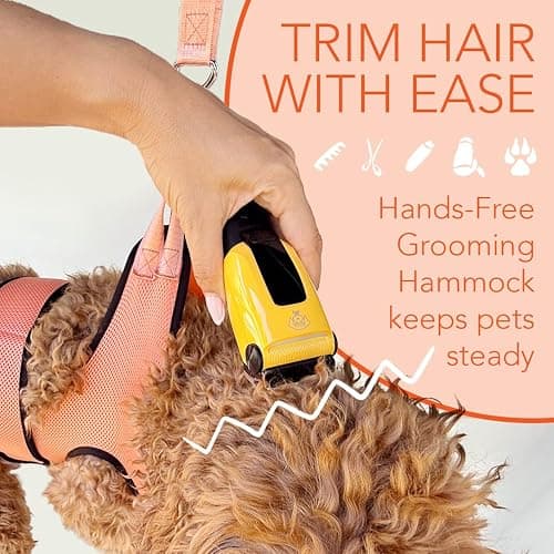 HamInWay Pet Grooming Hammock – Large Dog Grooming Sling for Nail Trimming, Bathing & Ear/Eye Care – Pink thumbnail 5