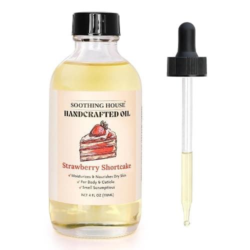 Soothing House Strawberry Shortcake Body Oil: Moisturizing Body Oil for Soft, Glowing Skin with Almond & Jojoba Oil (4 fl oz) - Image 1