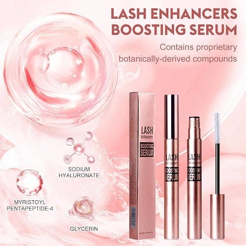 Eyelash Growth Serum With Brush Head - Safe & Gentle Lashes Care, Sheen and Nourish, Deep Repair - Creates Thick, Long, Curled Eyelashes, Natural Longer (0.123oz/3.5g) thumbnail 3