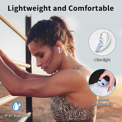 Wireless Earbuds, Bluetooth 5.4 Headphones NEW Wireless Headphones with 4 ENC Mic, 56H Bluetooth Earphones in Ear Noise Cancelling Deep Bass, Mini Ear Buds Bluetooth Earbuds IP7 Waterproof LED Display thumbnail 5