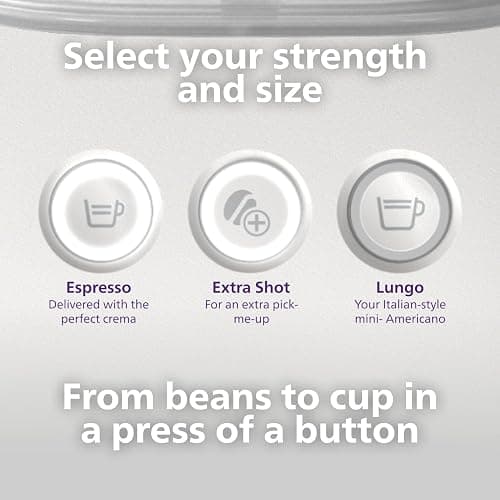 Philips Baristina Espresso Machine, Grind, Tamp & Brew Coffee Beans in One Swipe, Compact, 16 Bar Pump Pressure, Automatic Grinder, Natural White with Ash Wood Portafilter (BAR302/20) thumbnail 6