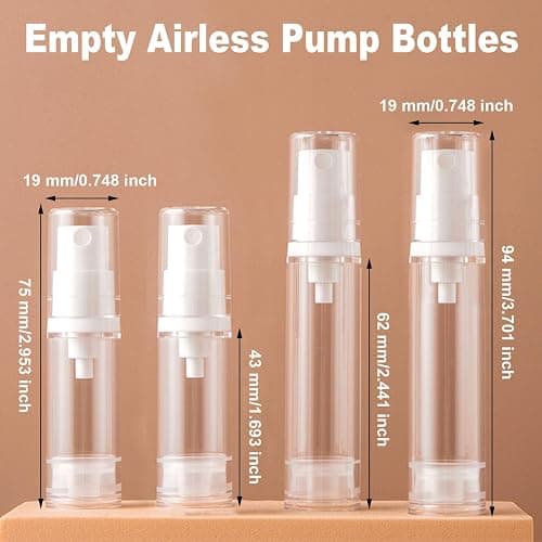 WADY 10 Pcs Clear Spray Bottles, Refillable Travel Lotion Vacuum Press Pump Bottle, Cream Cosmetic Container Fine Mist Plastic Empty Spray Bottle Mini Travel Bottle (5 ml) thumbnail 3