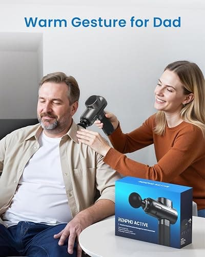 RENPHO Massage Gun Deep Tissue, FSA HSA Eligible Portable Percussion Massager for Back and Neck, Gifts for Men Women, Handheld Device with Carry Case, Active - A Active Black thumbnail 4