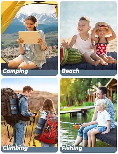 YISSVIC Sleeping Pad for Camping Mattress with Pillow Inflatable Ultralight Air Mattress Camping Mat for Backpacking, Traveling, Hiking - Blue thumbnail 9