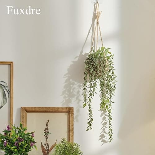 Fuxdre 3 Pack Mini Artificial Hanging Greenary Fake Hanging Plants in Basket for Wall Living Room Decor Bathroom Shelf Home Indoor - Hanging-a-3pcs thumbnail 8