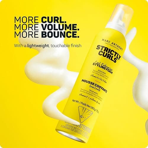 Marc Anthony Strictly Curls Styling Foam, Extra Hold Curly Hair Mousse with Vitamin E & Silk Proteins Transforms Frizzy Hair to Full, Shiny, Defined Curls - Sulfate-Free Anti-Frizz Styling Mousse thumbnail 6