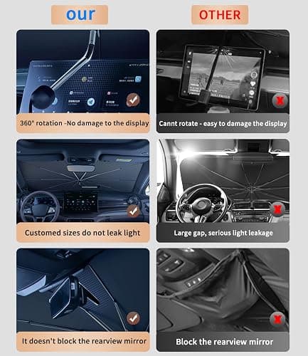 Custom-Fit for Subaru Windshield Sun Shade Umbrella, Car Sunshade Cover UV Block Car Front Window with 360°Rotation Bendable Handle, Designed for Subar-u Accessories (for Subaru Crosstrek) thumbnail 5