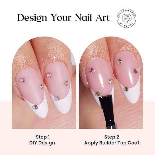 Beetles X Press Plus Gel Nails Kit - Peachy French | Pink Medium Almond French Tip Press On Nails | 210Pcs 15 Sizes All-in-One Kit With Nail Glue,Remover,Builder Top Coat,Nail Lamp Gift For Fall Nails thumbnail 5