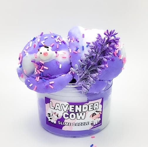 Slime Lavender Cow Cloud Slime Lavender Scented Relaxing Toy Drizzly Cloud Made in USA - Image 1