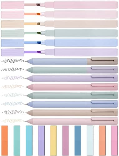 NiArt 14 Textmarker Pastell Set, Morandi Farben, Kein Durchbluten Bibelmarker & Gelstifte, Aesthetic Bible Marker mit Haftnotizen und Aufbewahrungsbox, Perfekt für Journal, Bibel, Schulbedarf - Image 1