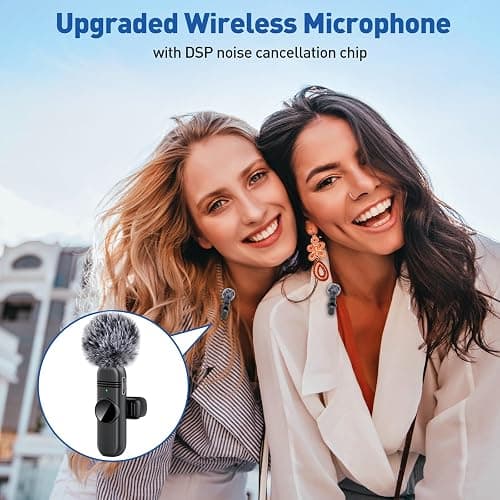 VEZQUA Lapel Microphone for iPhone 14/13/12,Clip on Microphone with Noise Reduction for Recording,Interviews,Live Streaming,Podcast,Content Creator,Vlog,TikTok,YouTube 2 Pack (Lightning) thumbnail 5