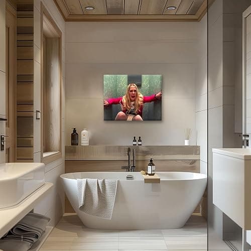Funny Framed Canvas Wall Art Bathroom Decor Black Humorous Comedy Movies Poster White Chicks Oil Painting Modern Artwork for Living Room Dorm Wall Home Decoration (8x10inch) thumbnail 4