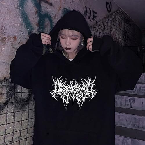 Y2K Grunge Gothic Graphics Hoodies Women Harajuku Aesthetic Hiphop Long Sleeve Oversized Sweatshirt Streetwear Autu thumbnail 6